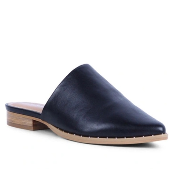 Report Shoes - Report Black Studded Irina Mule Slip on Pointed Toe Loafer 7.5